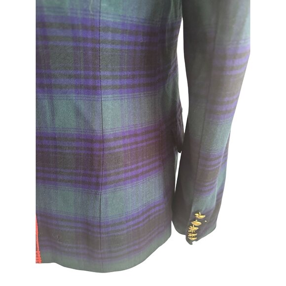 STEVE MADDEN Plaid Tartan Split Buttoned Blazer Jacket Sz Small - Picture 6 of 10